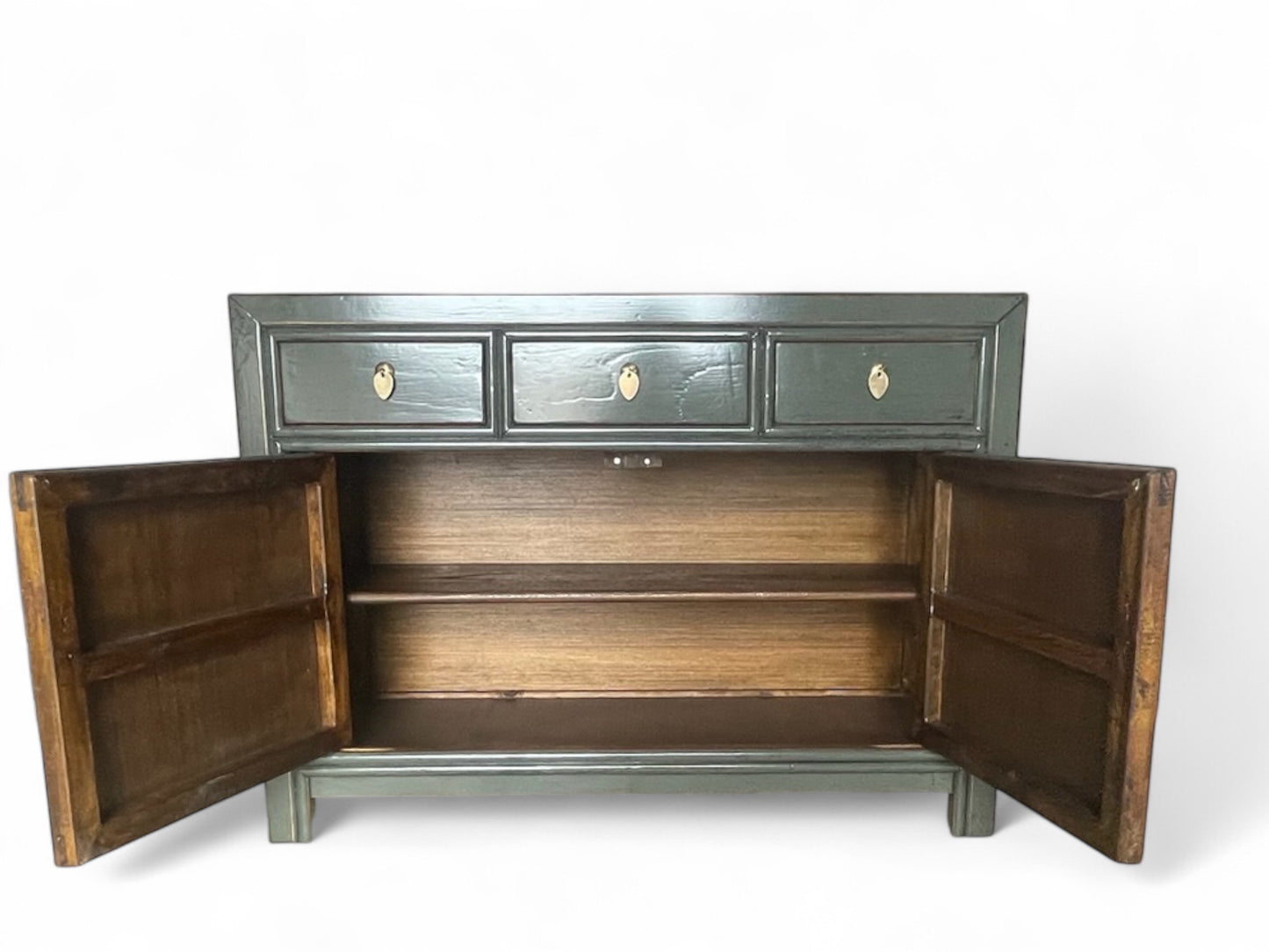 Vintage Asia Chinesische Kommode Sideboard Regal Dunkelgrau - Art. 33083-Cloud