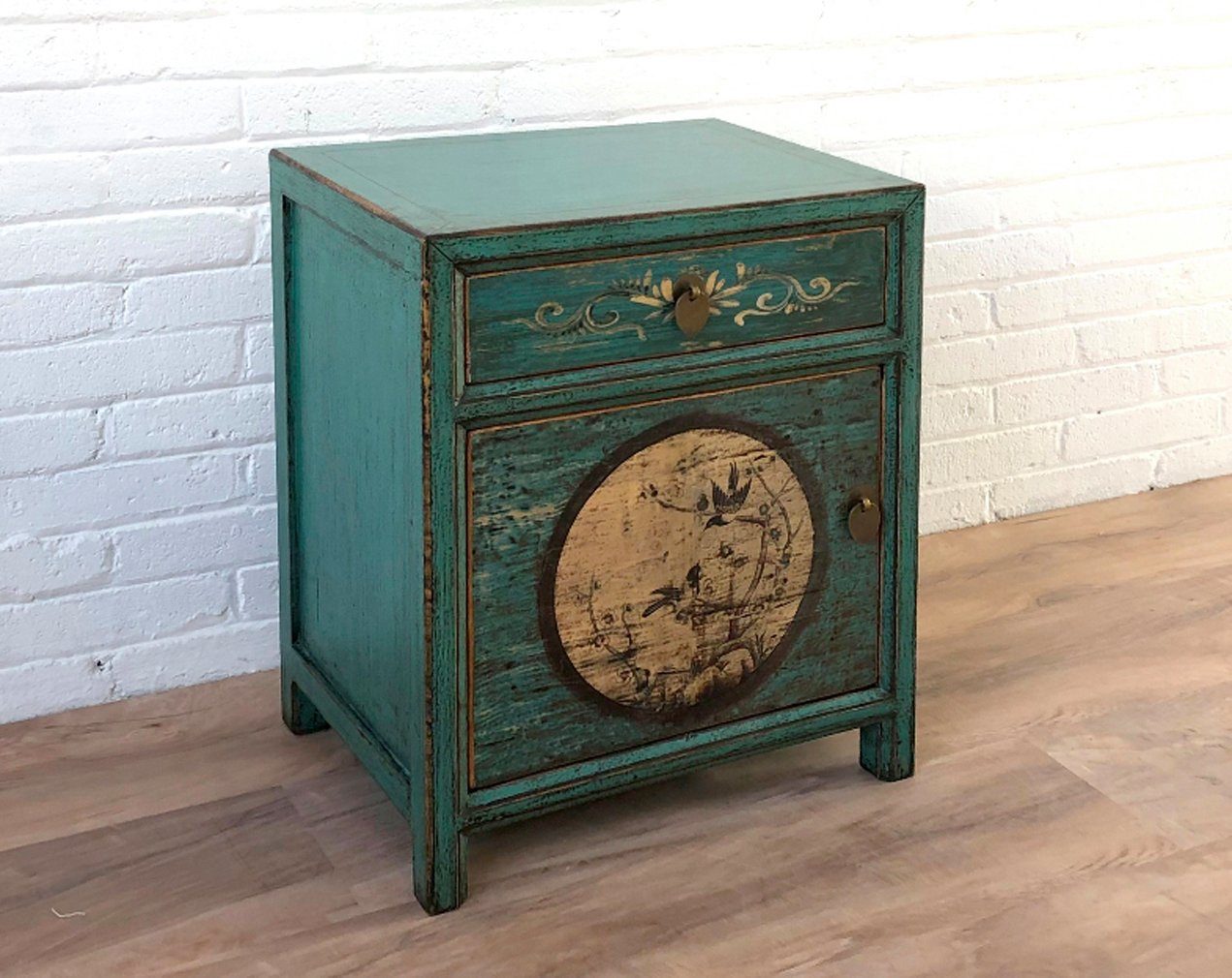 Vintage Asia Chinesisches Nachtkästchen Nachttisch "Aurora" - Art. 35191-10
