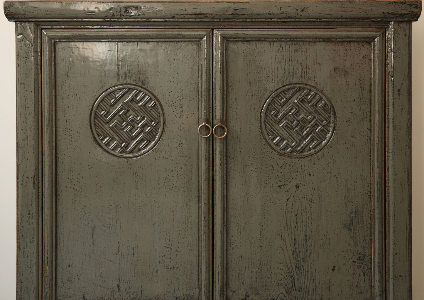 Vintage Asia Orientalisches Kästchen Schrank Kommode Dunkelgrau - Art. 42718