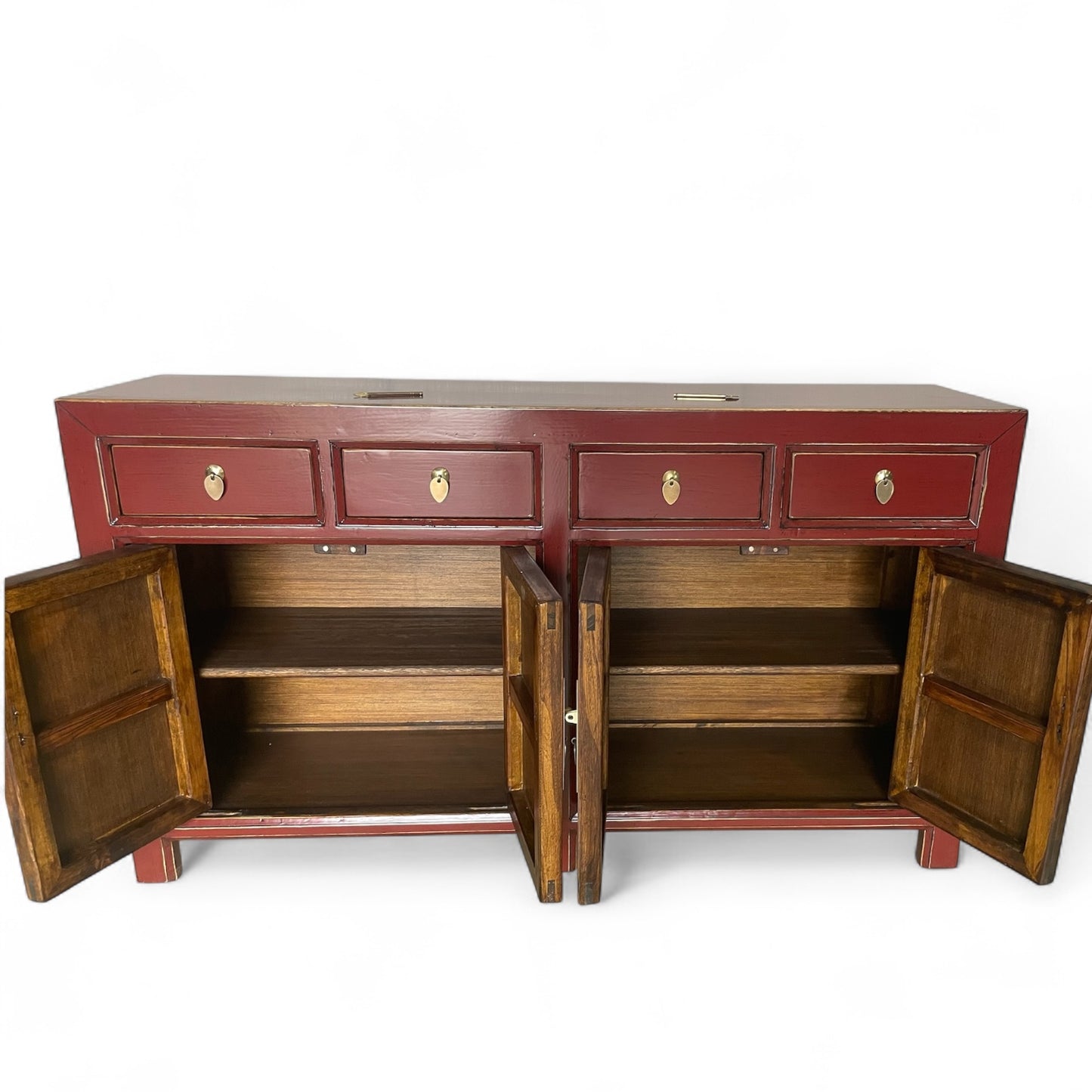 Vintage Asia Chinesisches Sideboard Kommode Schrank Rot - Art. 31196-Scarlet