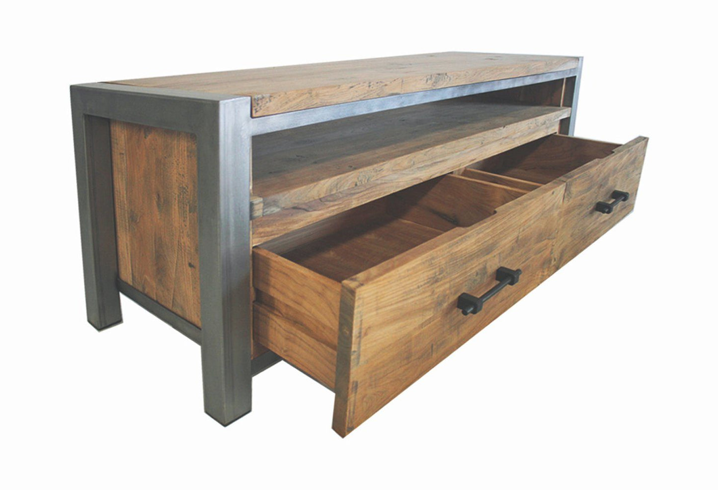 Mesa baja vintage asiática de madera de teca - Art. AUDIO-2D-50