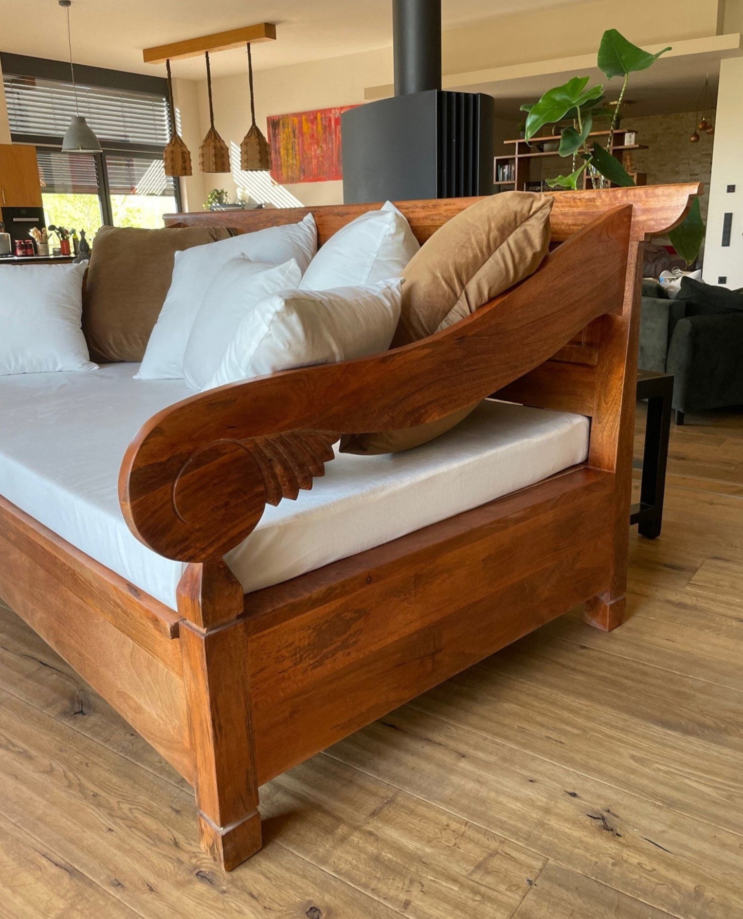 Vintage Asia Mangoholz Daybed Holzbank Sofa - Art. DB-01
