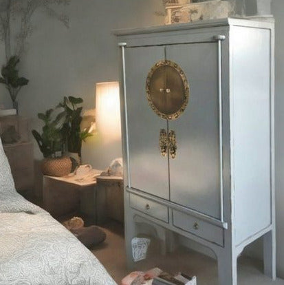 Vintage Asia Chinese Cabinet Wedding Cabinet Dove Grey - Art. A502/dove