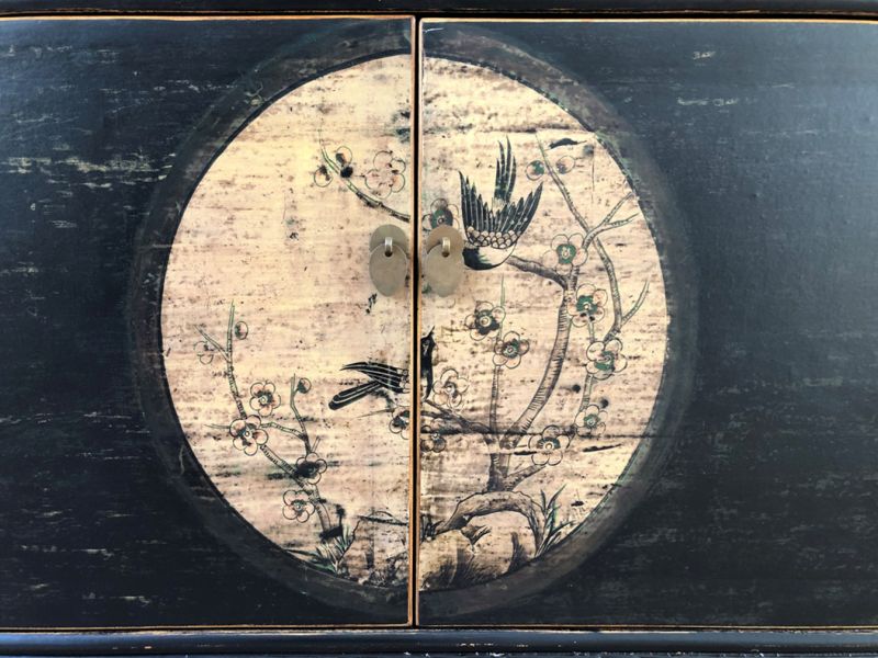 Vintage Asia Asiatische Möbelkombination 3-Teilig Schwarz - Art. LesNoirs-3
