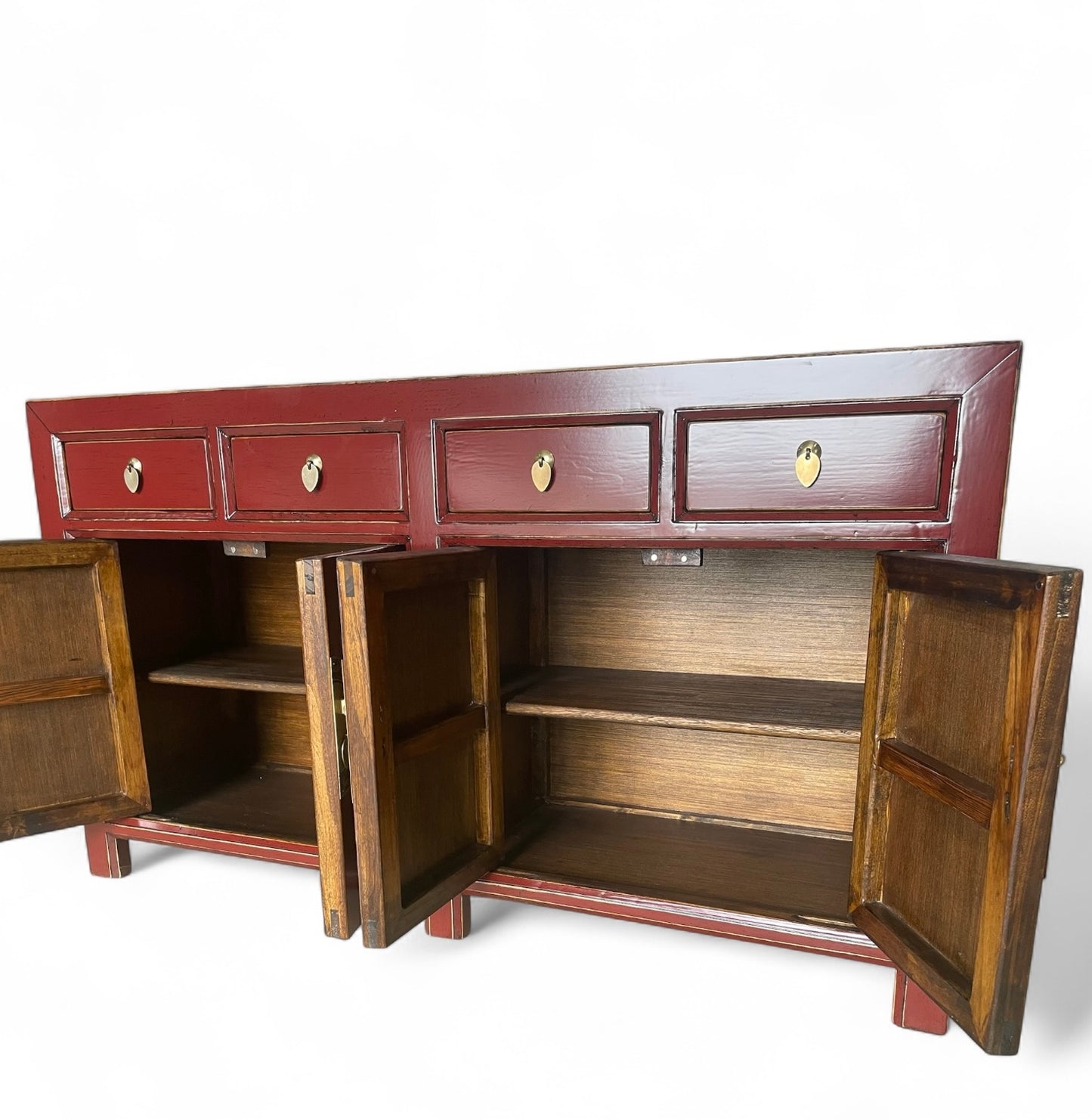 Vintage Asia Chinesisches Sideboard Kommode Schrank Rot - Art. 31196-Scarlet