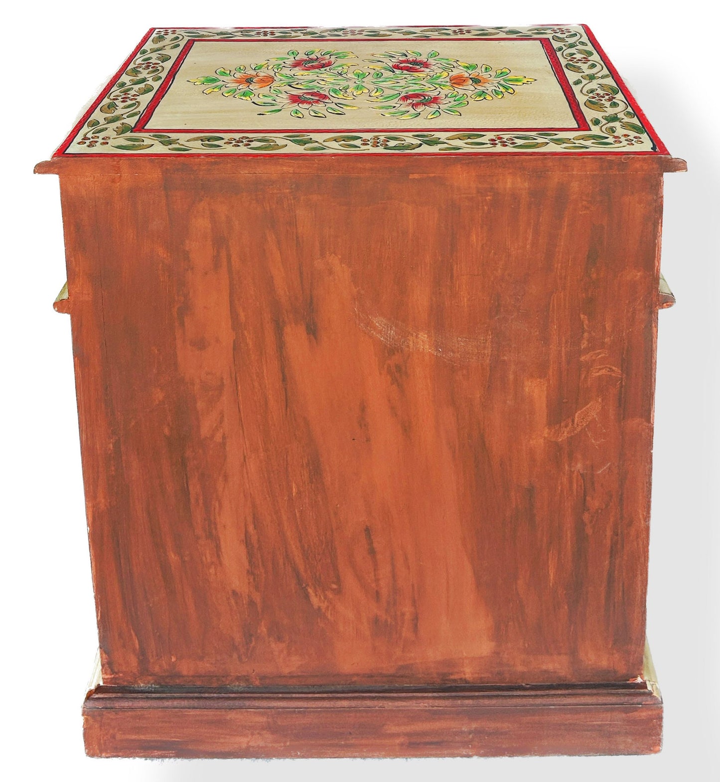 Vintage Asia Handbemaltes Indisches Kästchen Nachttisch - Art. Chest_IRF