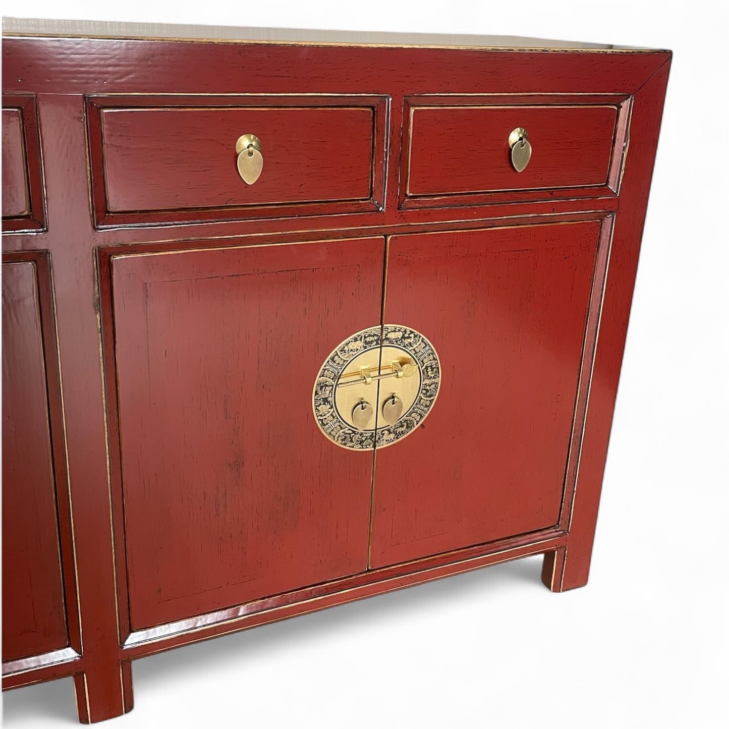 Vintage Asia Chinesisches Sideboard Kommode Schrank Rot - Art. 31196-Scarlet