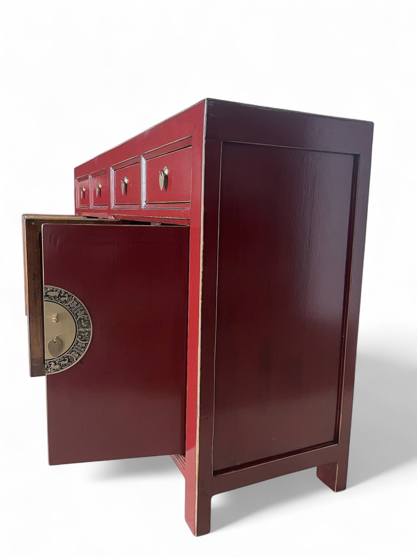 Vintage Asia Chinesisches Sideboard Kommode Schrank Rot - Art. 31196-Scarlet