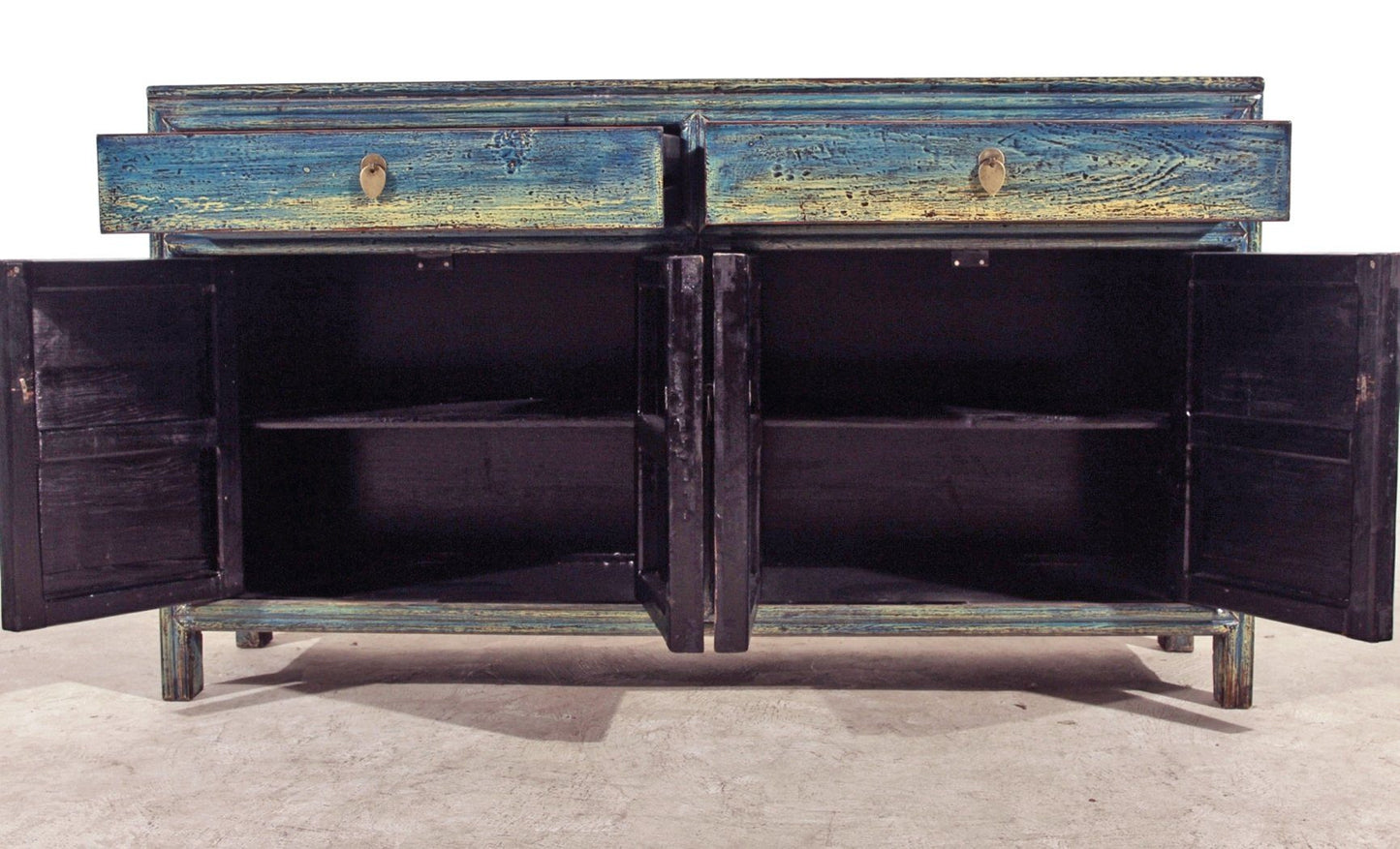 Vintage Asia Exotic Chest of Drawers Sideboard Blue - Art. 35169-midblue
