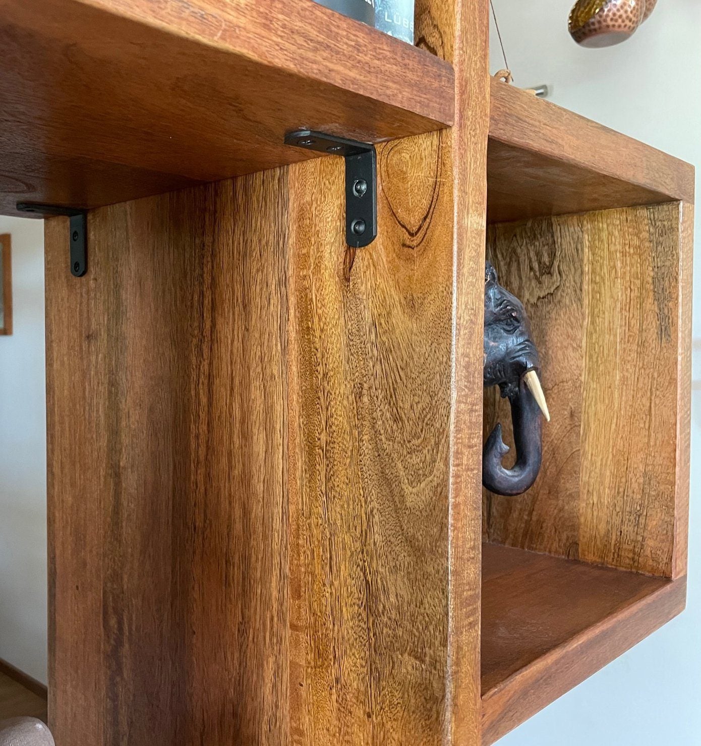 Estantería de pared vintage asiática de madera de mango - Buffrack