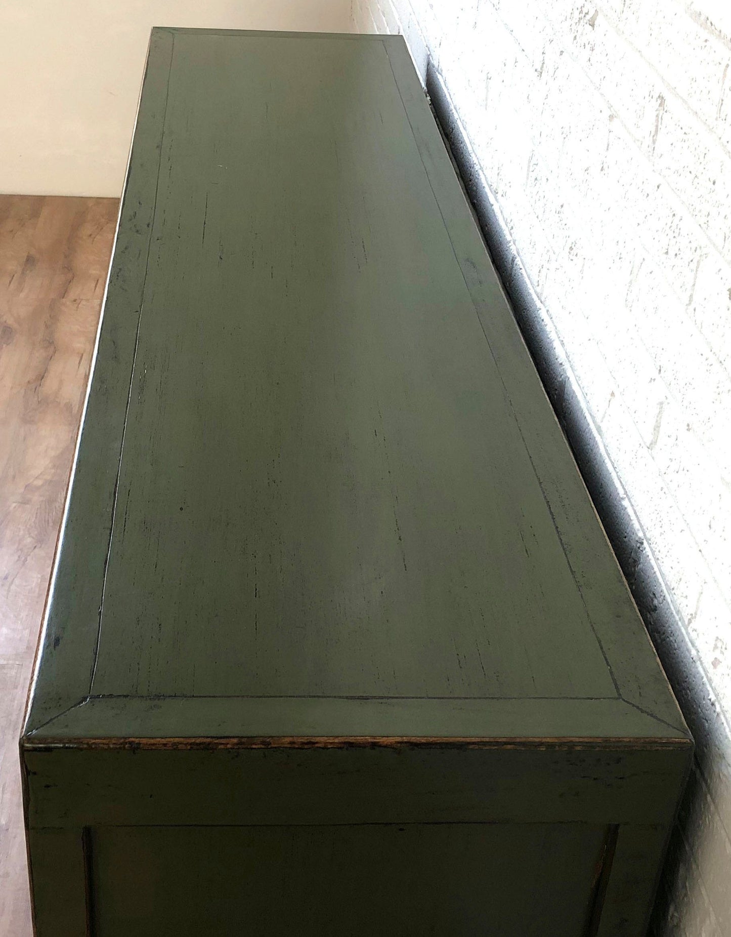 Vintage Asia Chinesisches Sideboard Kommode Schrank Oliv-Grau - Art. 31196-olivegrey