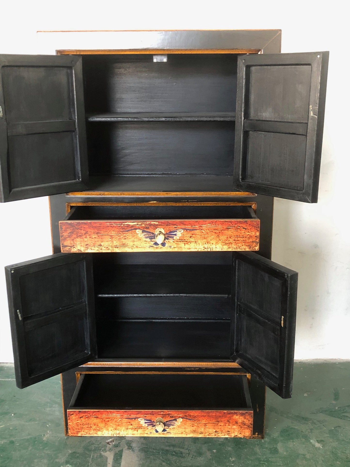 Étagère de commode de placard de mariage vintage en Asie « Feu » - Article 33723-5
