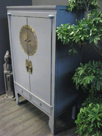 Vintage Asia Chinese Cabinet Wedding Cabinet Dove Grey - Art. A502/dove
