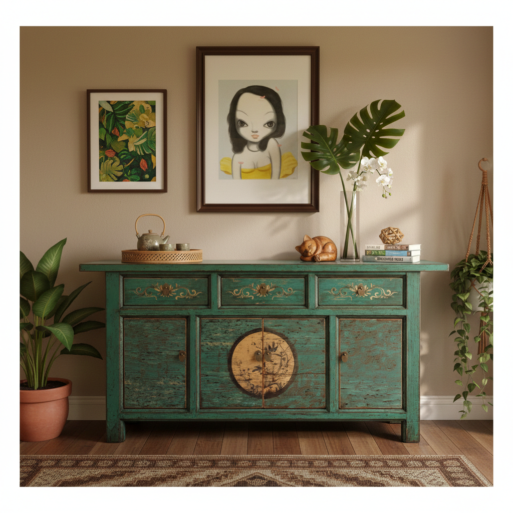 Vintage Asia Orientalische Kommode Sideboard Schrank "Aurora" - Art. 34372-8