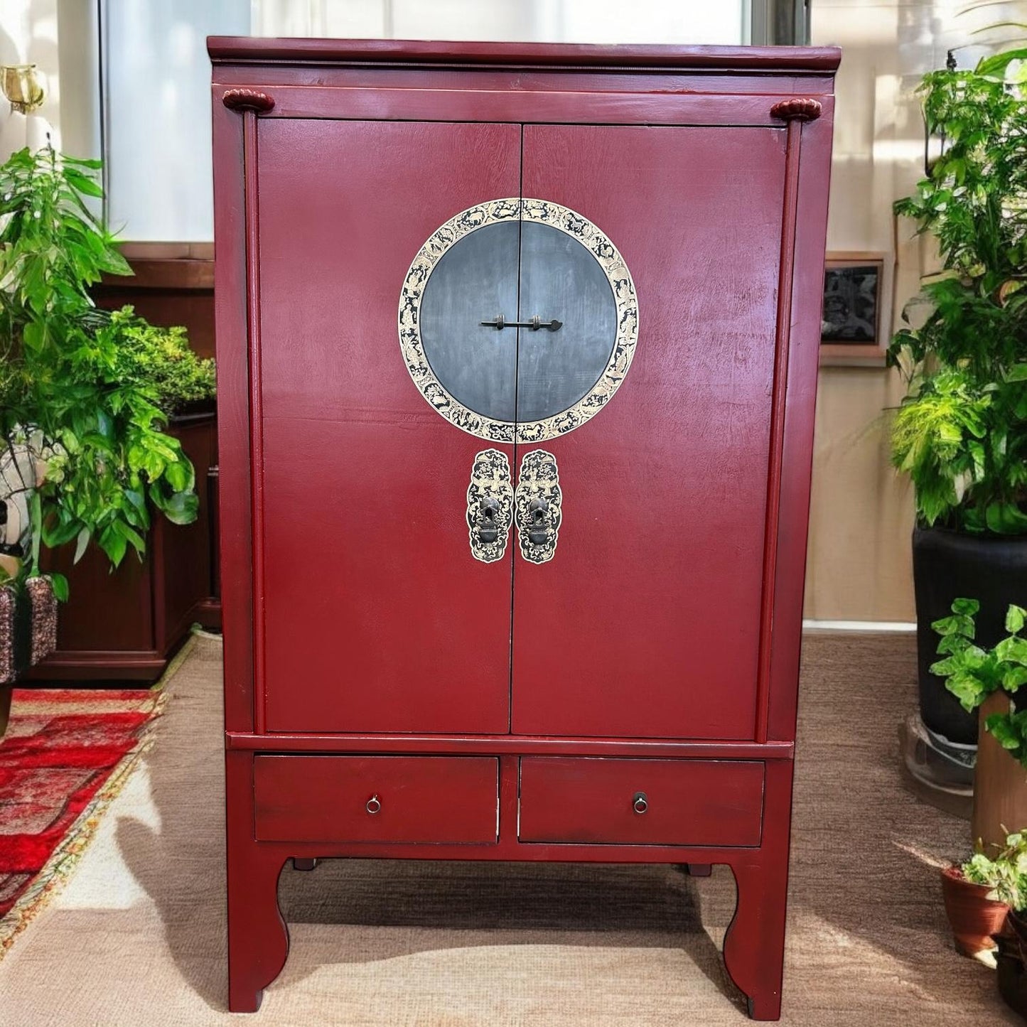 Cómoda estilo armario chino vintage Asia para boda, rojo - Art. A502/rojo