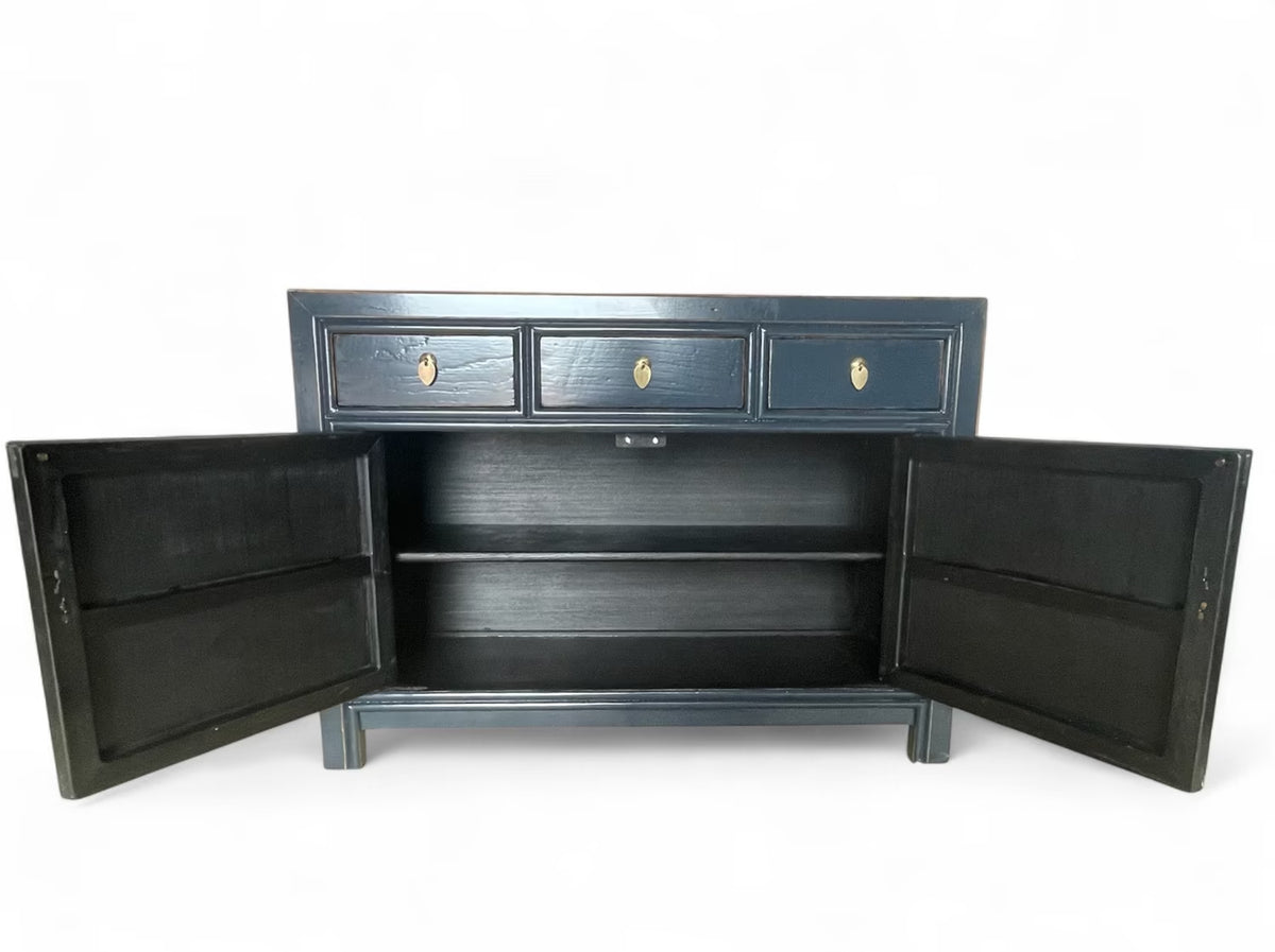 Vintage Asian Chinese Chest of Drawers Sideboard Shelf Midnight Blue - Art. 33083-Midnight