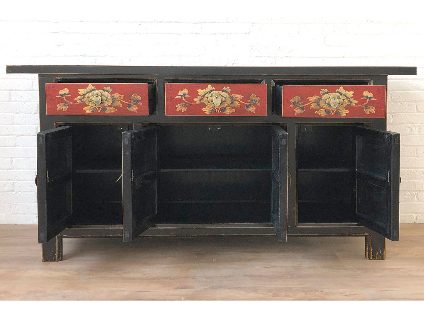 Vintage Asia Orientalische Kommode Sideboard Schrank "RedMagic" - Art. 34372-7