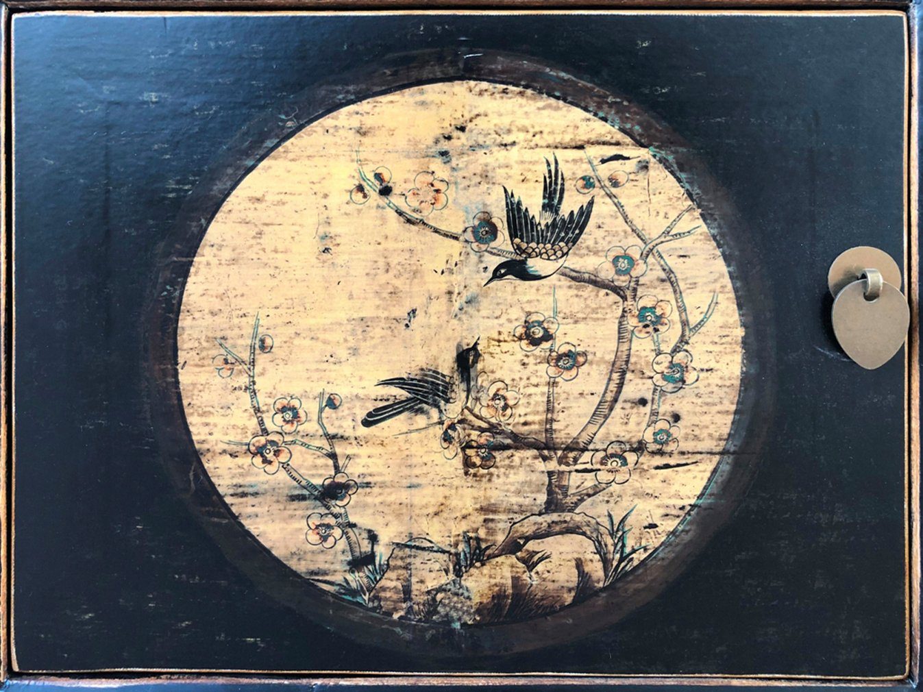 Mesita de noche china asiática vintage "LesNoirs" - Artículo 35191-11
