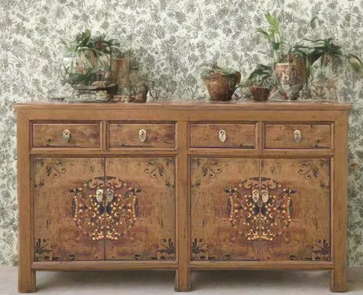 Commode Buffet Chinois Vintage d'Asie Marron - Article 31196-brown