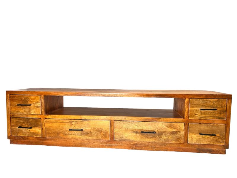 Cómoda y TV estilo Asia vintage de madera de mango - Buff-Low