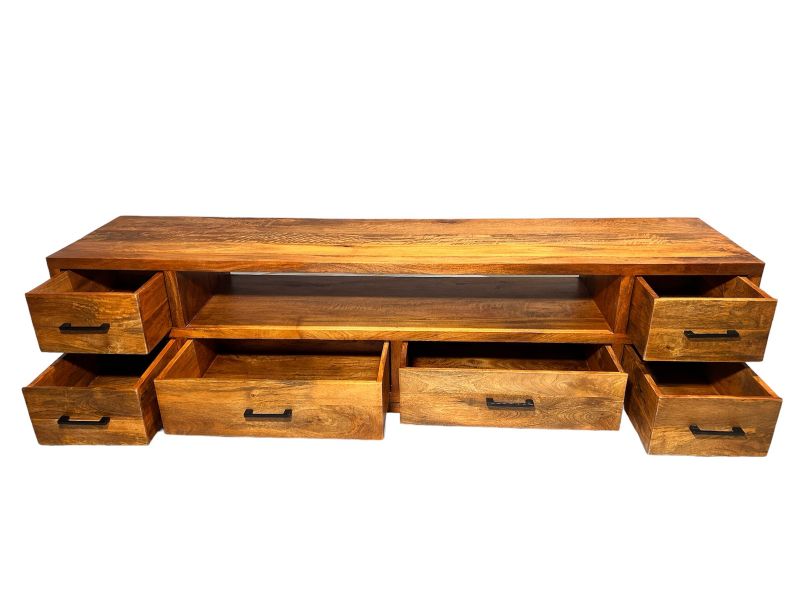Cómoda y TV estilo Asia vintage de madera de mango - Buff-Low