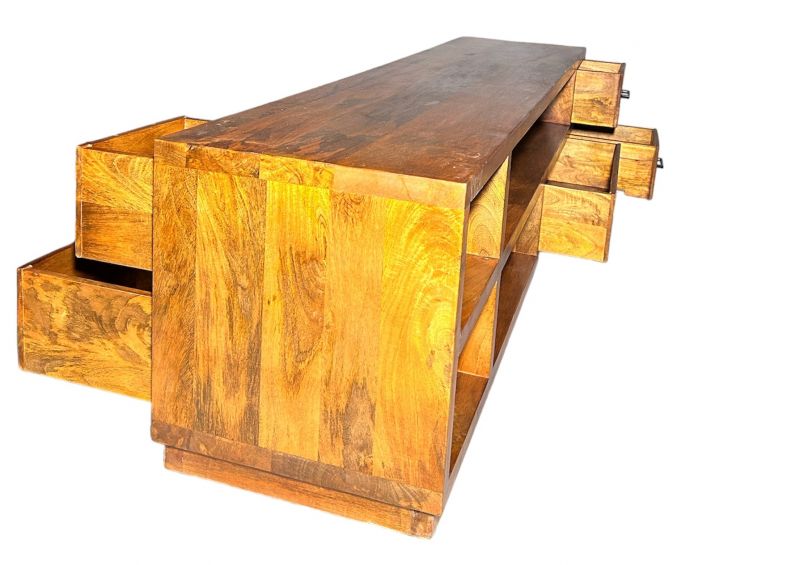 Cómoda y TV estilo Asia vintage de madera de mango - Buff-Low