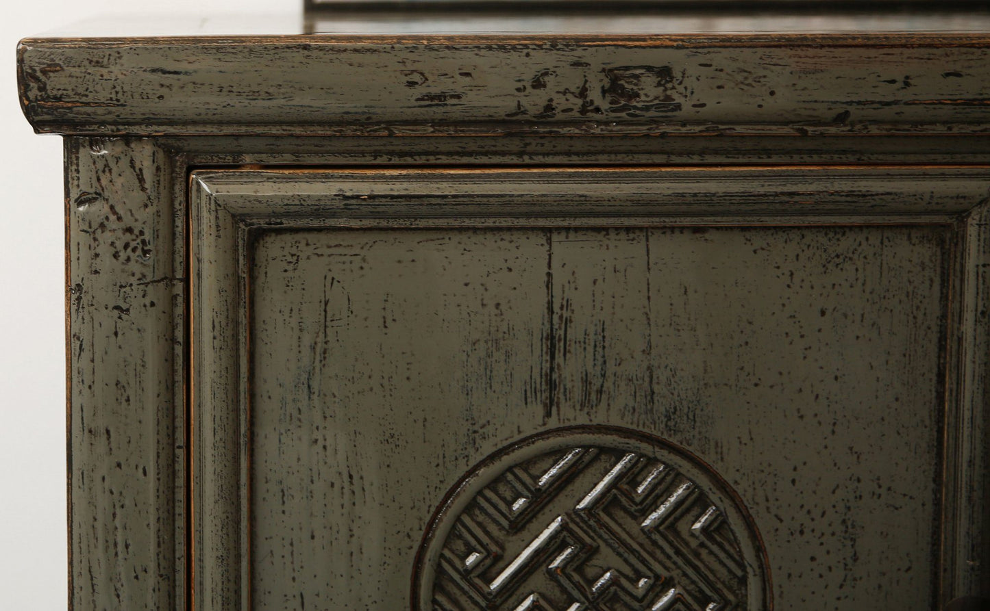 Vintage Asia Orientalisches Kästchen Schrank Kommode Dunkelgrau - Art. 42718