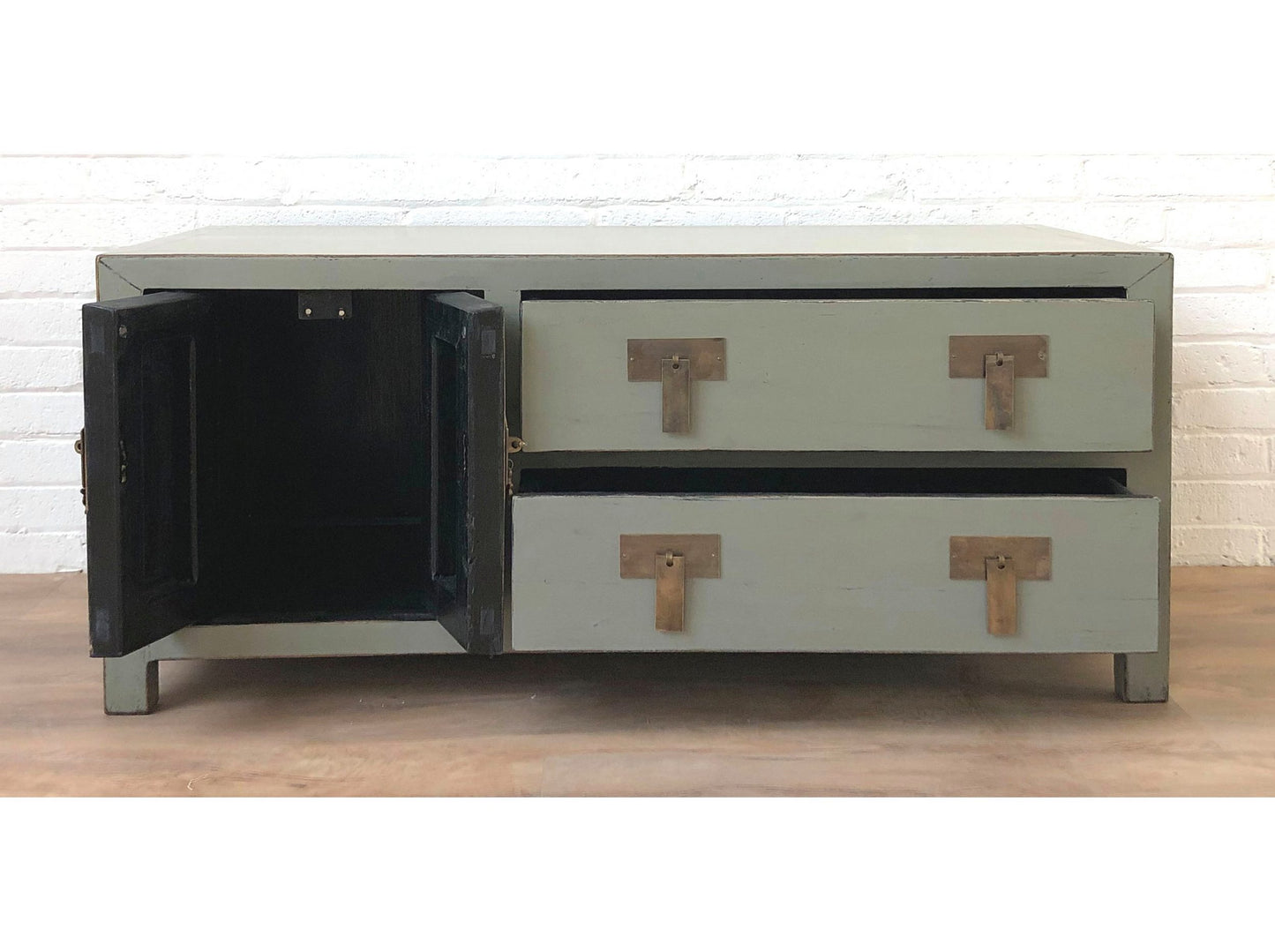 Vintage Asia TV-Kommode Sideboard Lowboard Hellgrau - Art. TV273/lightgrey
