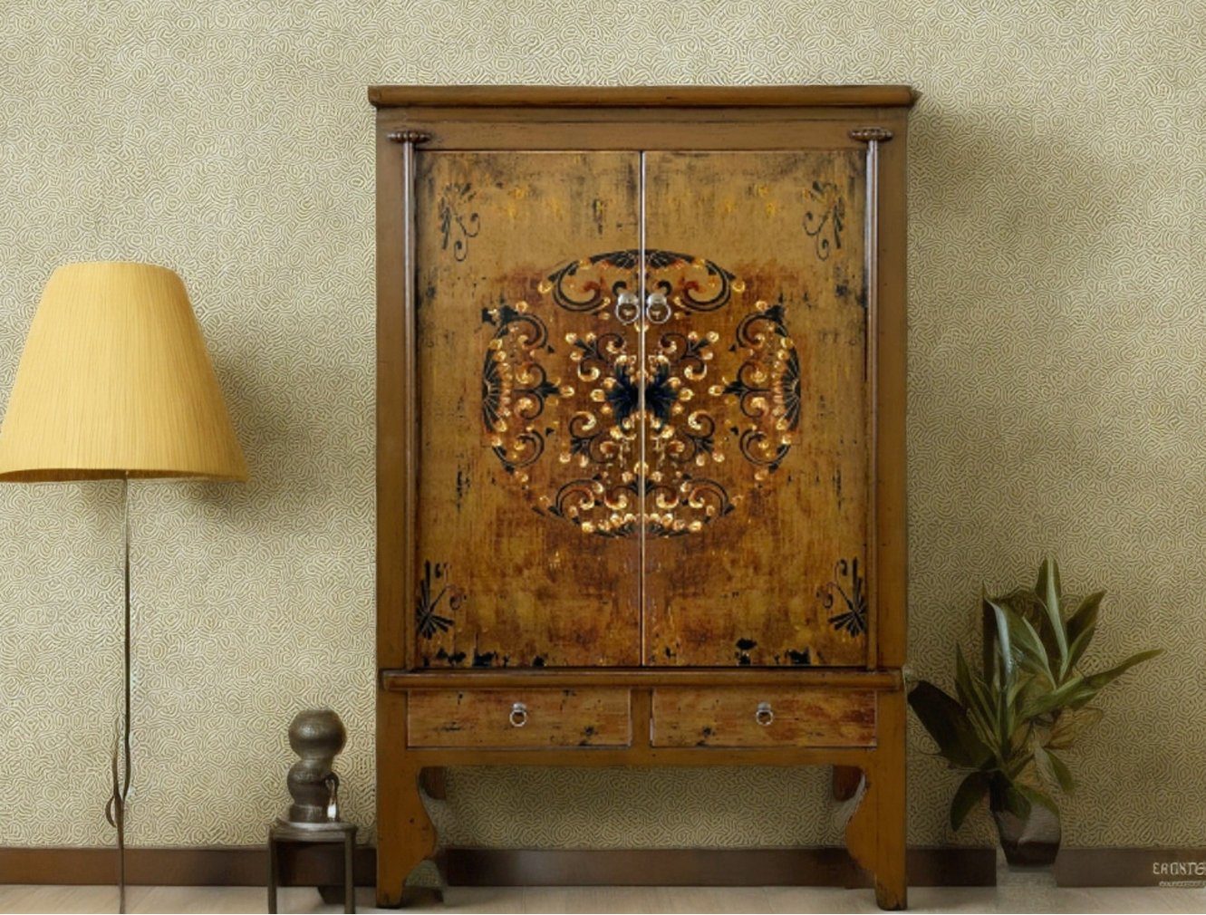 Vintage Asia Chinese Cabinet Wedding Cabinet Brown - Art. A600-5