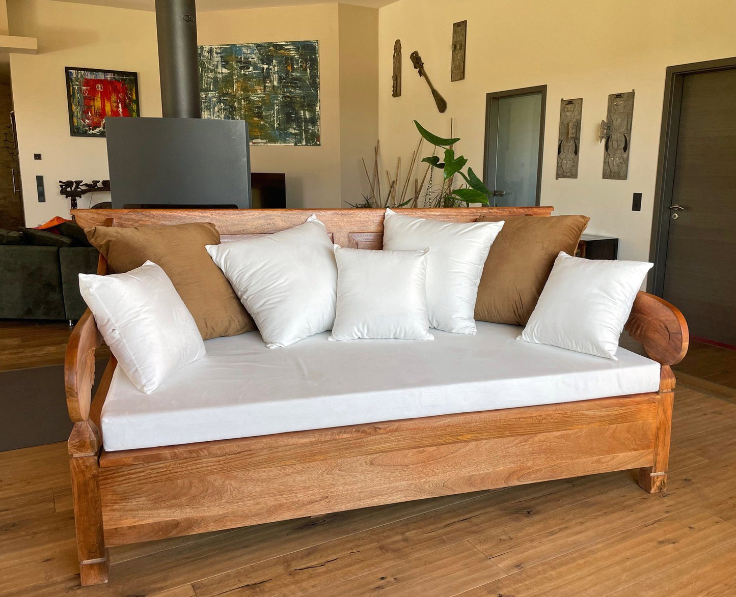 Vintage Asia Mangoholz Daybed Holzbank Sofa - Art. DB-01