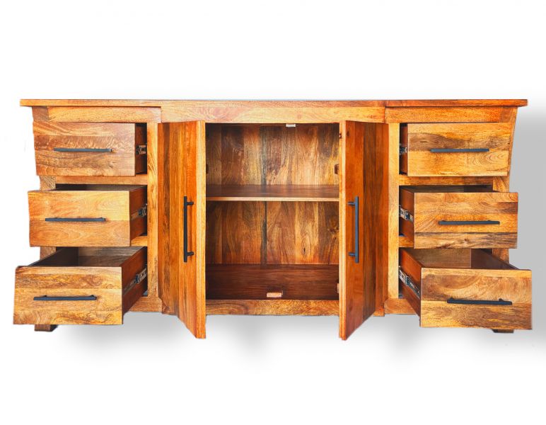 Vintage Asia Mangoholz Kommode Sideboard Regal - Art. SB2D6DRW