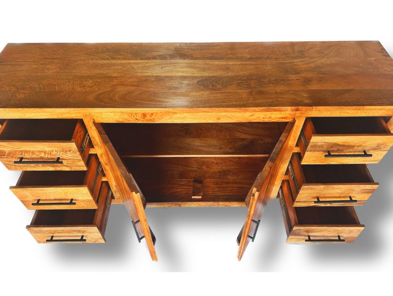 Vintage Asia Mangoholz Kommode Sideboard Regal - Art. SB2D6DRW
