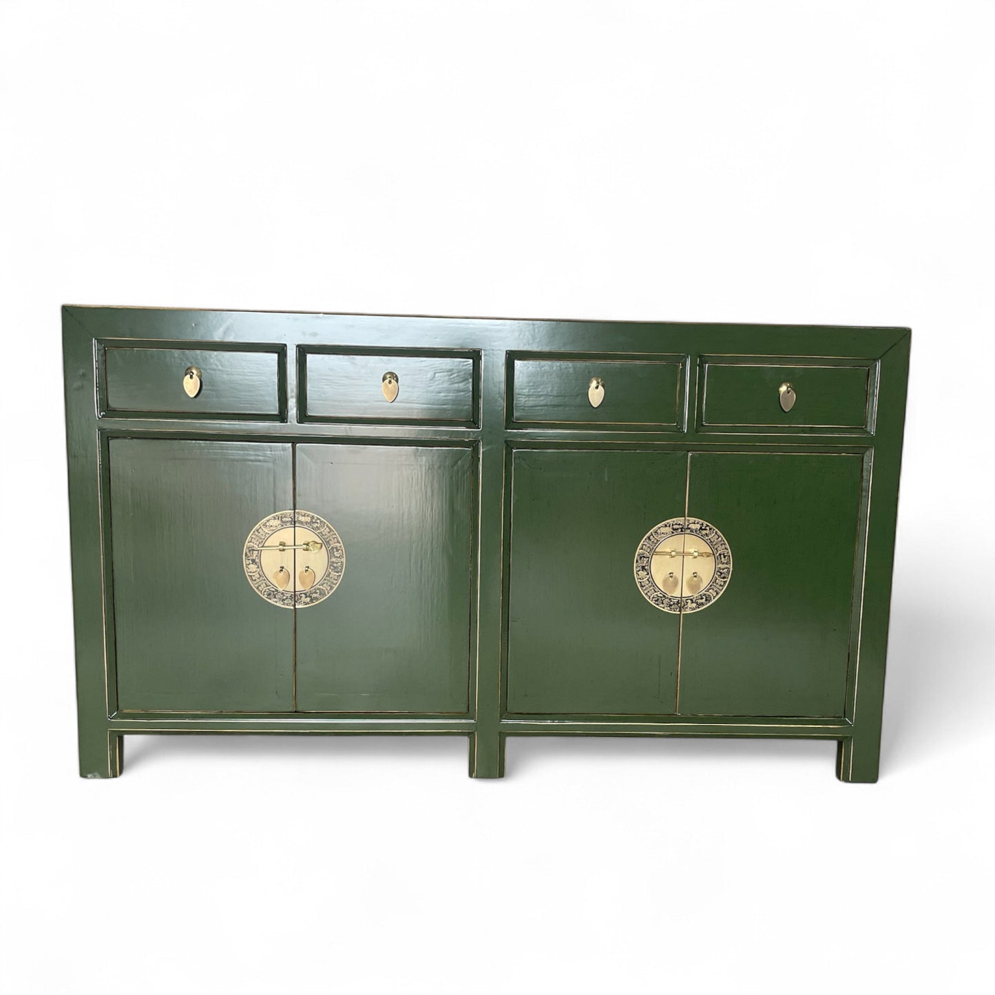 Aparador chino asiático vintage con cajones, color verde - Art. 31196 - Cocodrilo