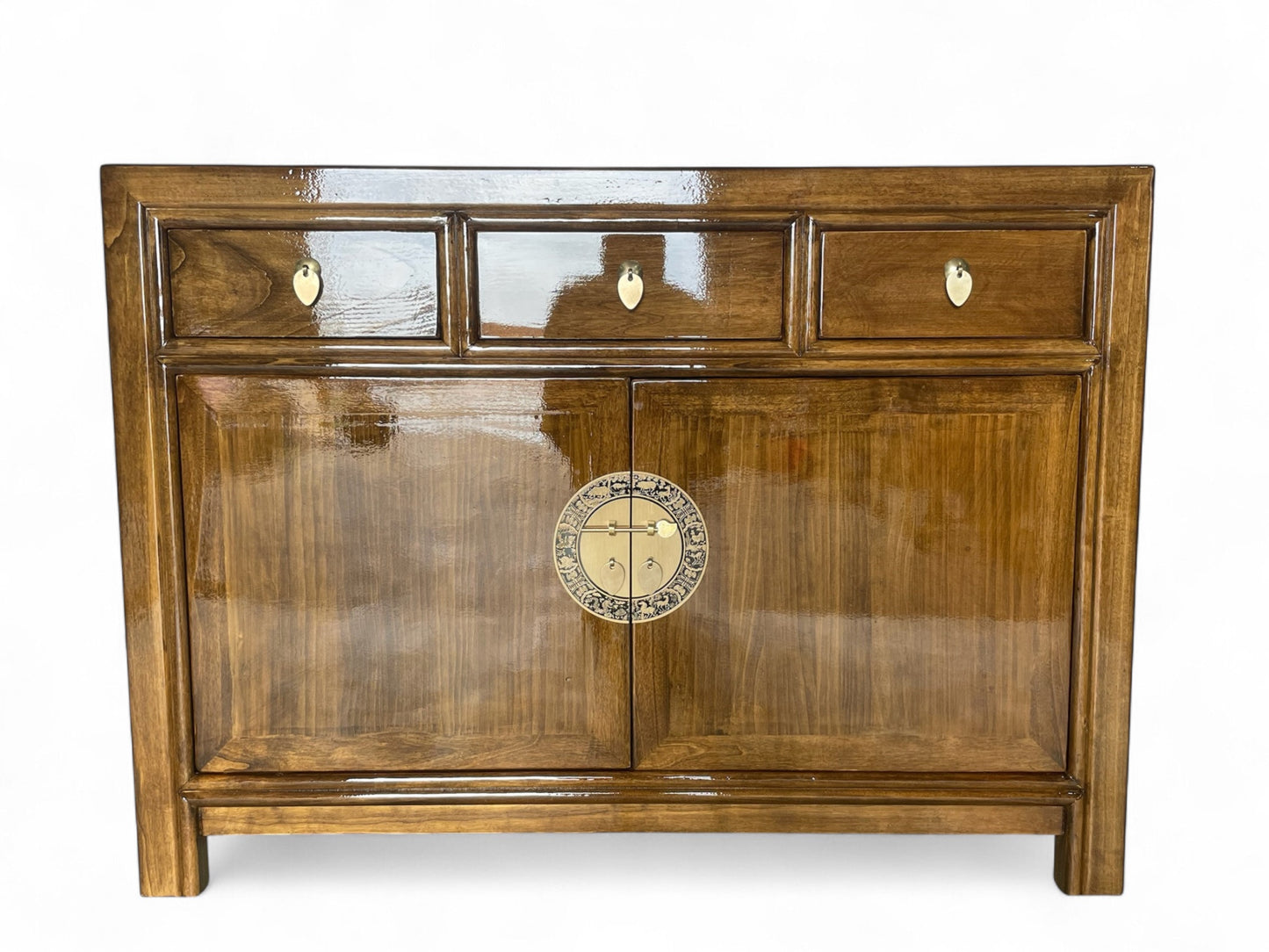 Vintage Asia Chinesische Kommode Sideboard Regal Kastanienbraun - Art. 33083-Maroon