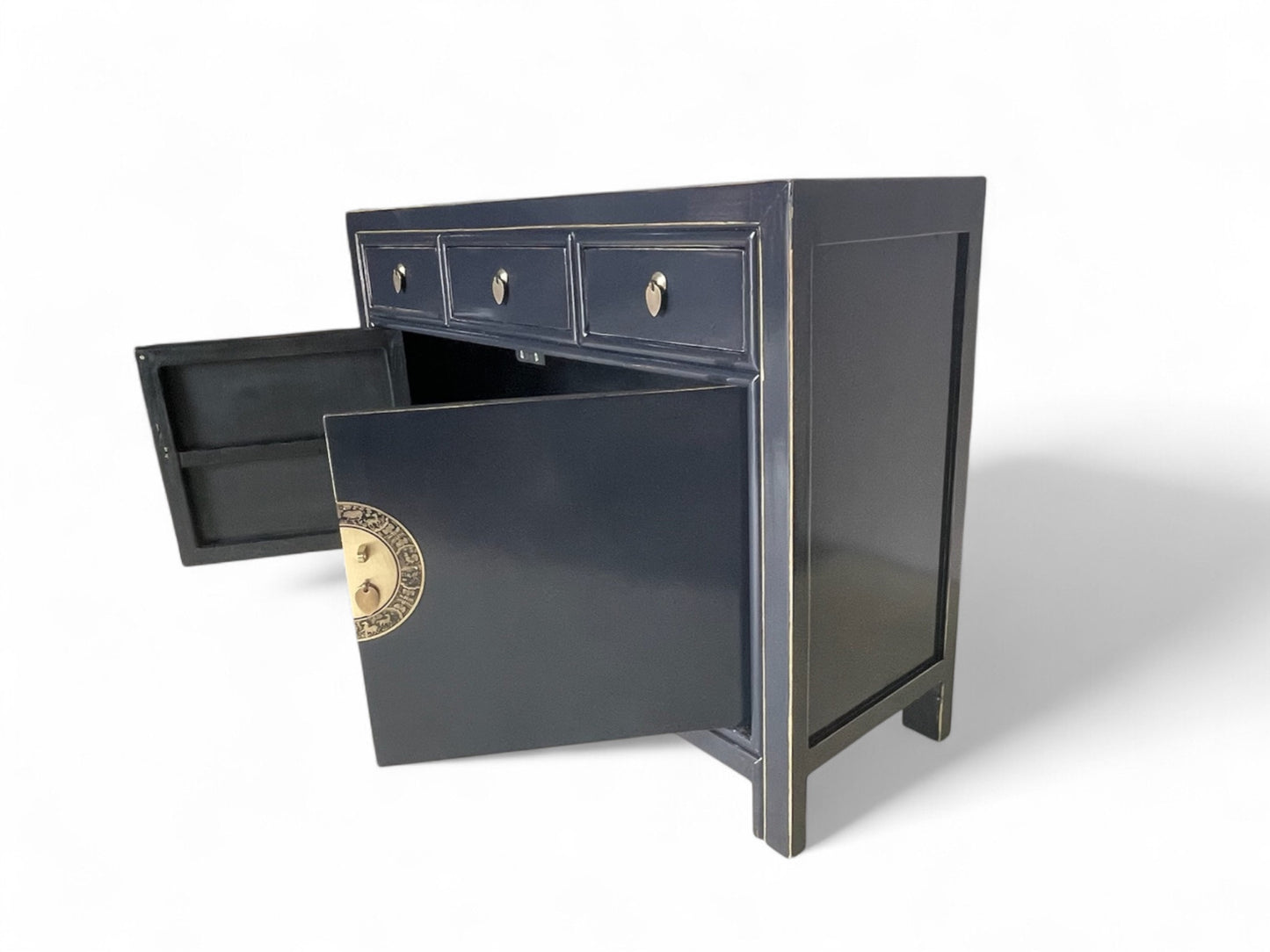 Vintage Asia Chinesische Kommode Sideboard Regal Lila-Schwarz - Art. 33083-PurpleBlack