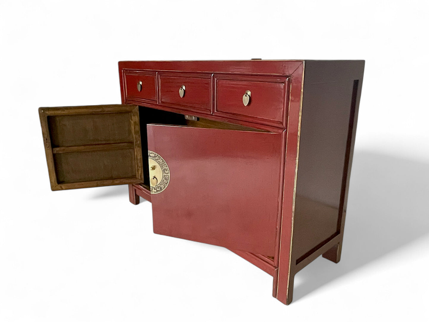 Vintage Asia Chinesische Kommode Sideboard Regal Rot - Art. 33083-Scarlet