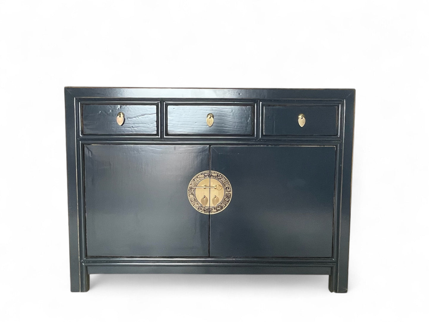 Vintage Asia Chinesische Kommode Sideboard Regal Mitternachtsblau - Art. 33083-Midnight