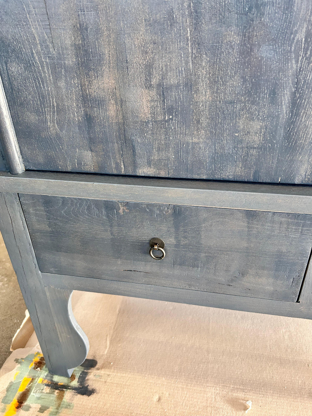 Vintage Asia Chinesischer Schrank Hochzeitsschrank Dunkelgrau- Art. A502/darkgray