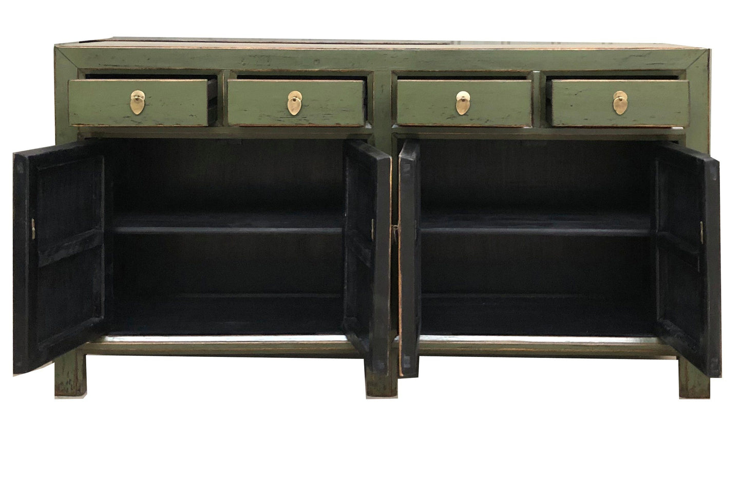 Buffet chinois vintage d'Asie gris olive - Art. 31196-olivegrey