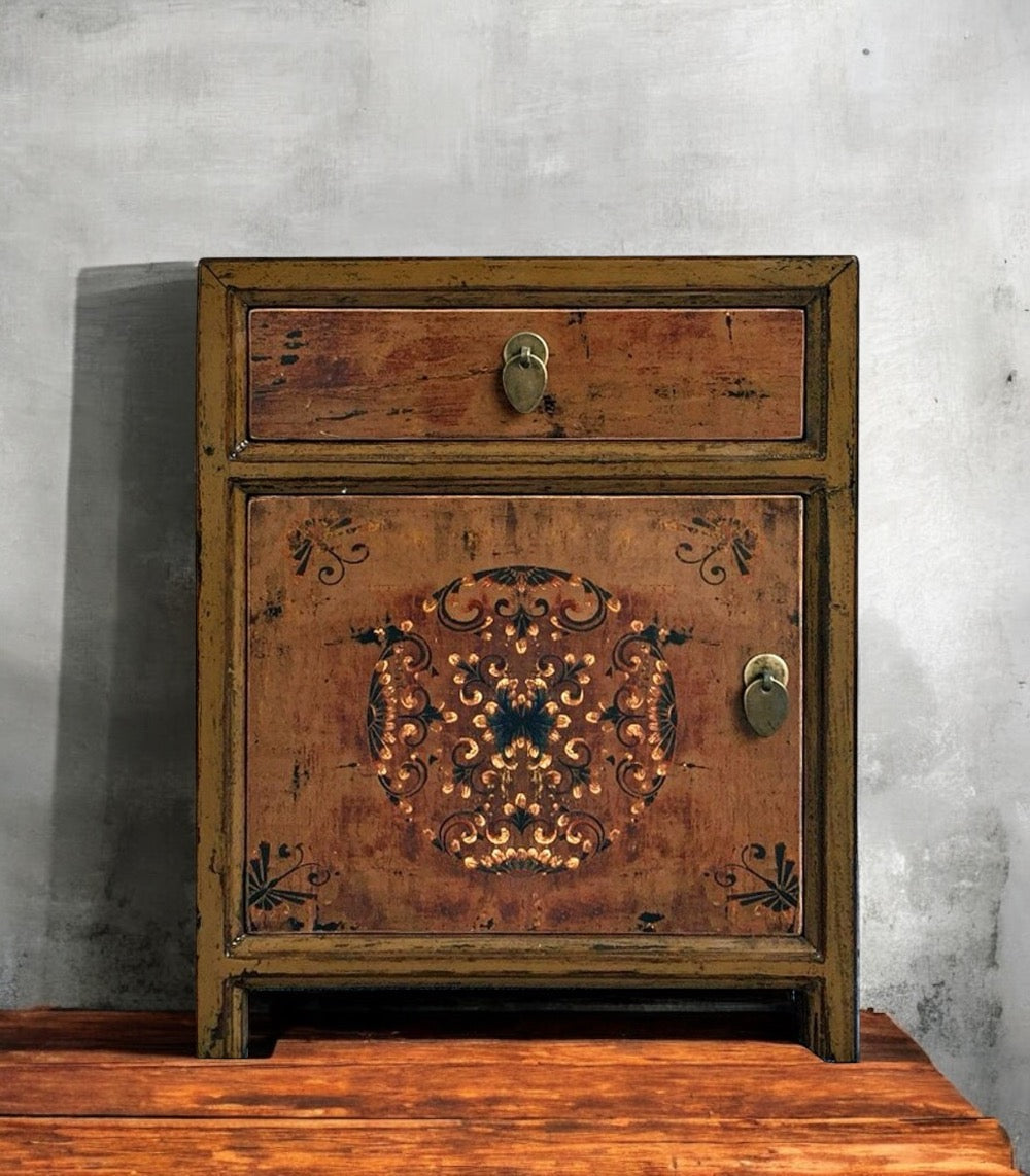 Vintage Asia Chinese Bedside Table Brown - Art. 35191-7