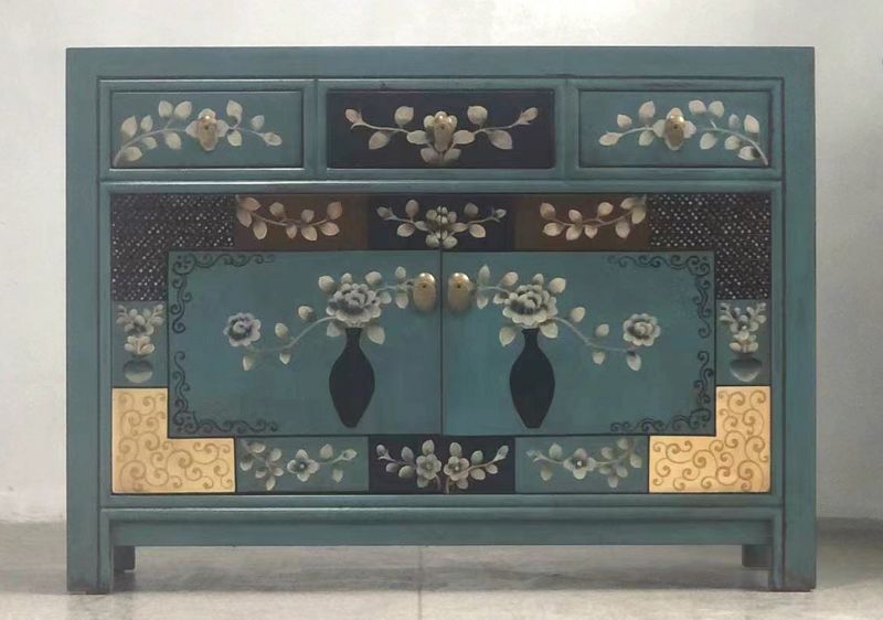 Chinese chest of drawers sideboard shelf "Oceanflowers" - Art. 33082-5