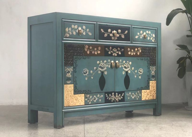 Chinese chest of drawers sideboard shelf "Oceanflowers" - Art. 33082-5