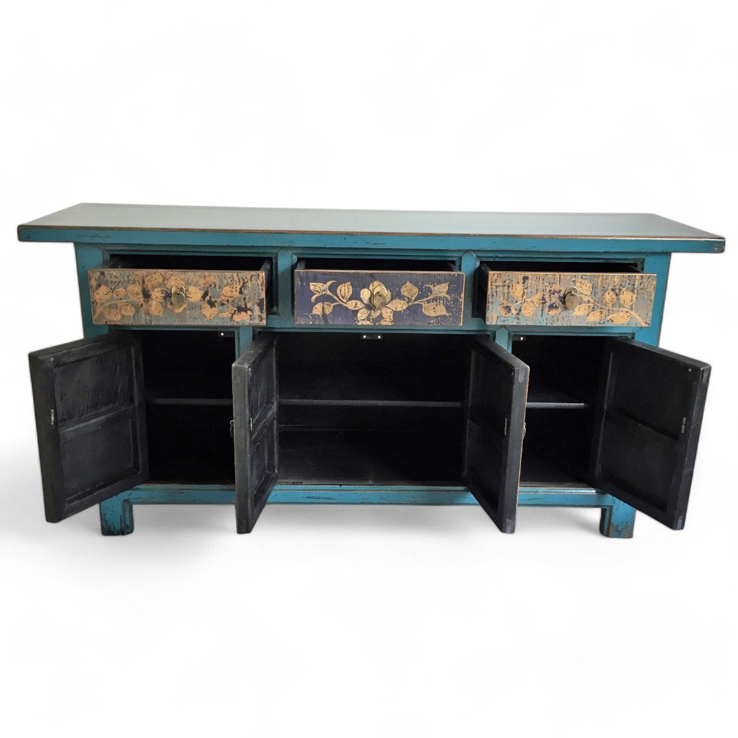 Vintage Asia Oriental Chest of Drawers Sideboard Cabinet "Oceanflowers" - Art. 34372-4