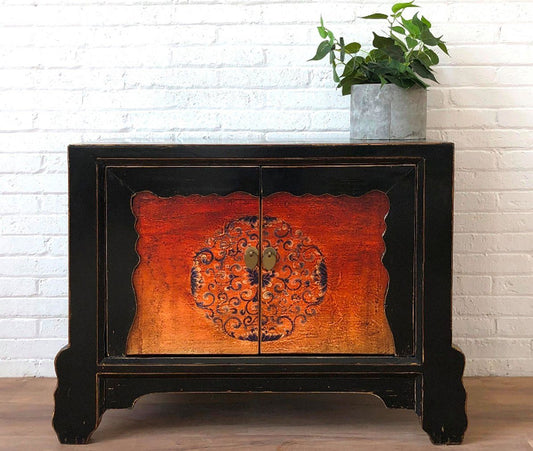 Asiatische Kommode Sideboard Orange "Fire" - Art. 34740-6