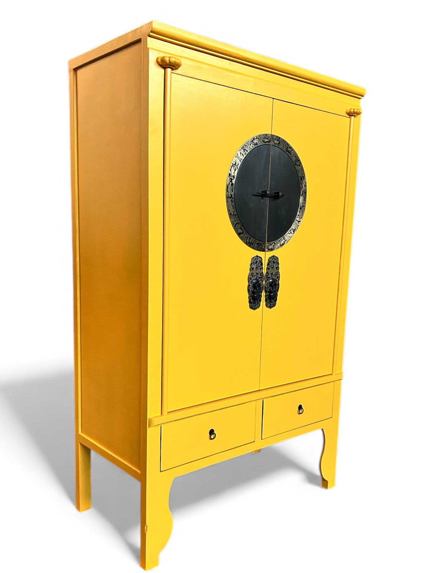 Vintage Asia Chinesischer Schrank Hochzeitsschrank Gelb - Art. A502/Sun