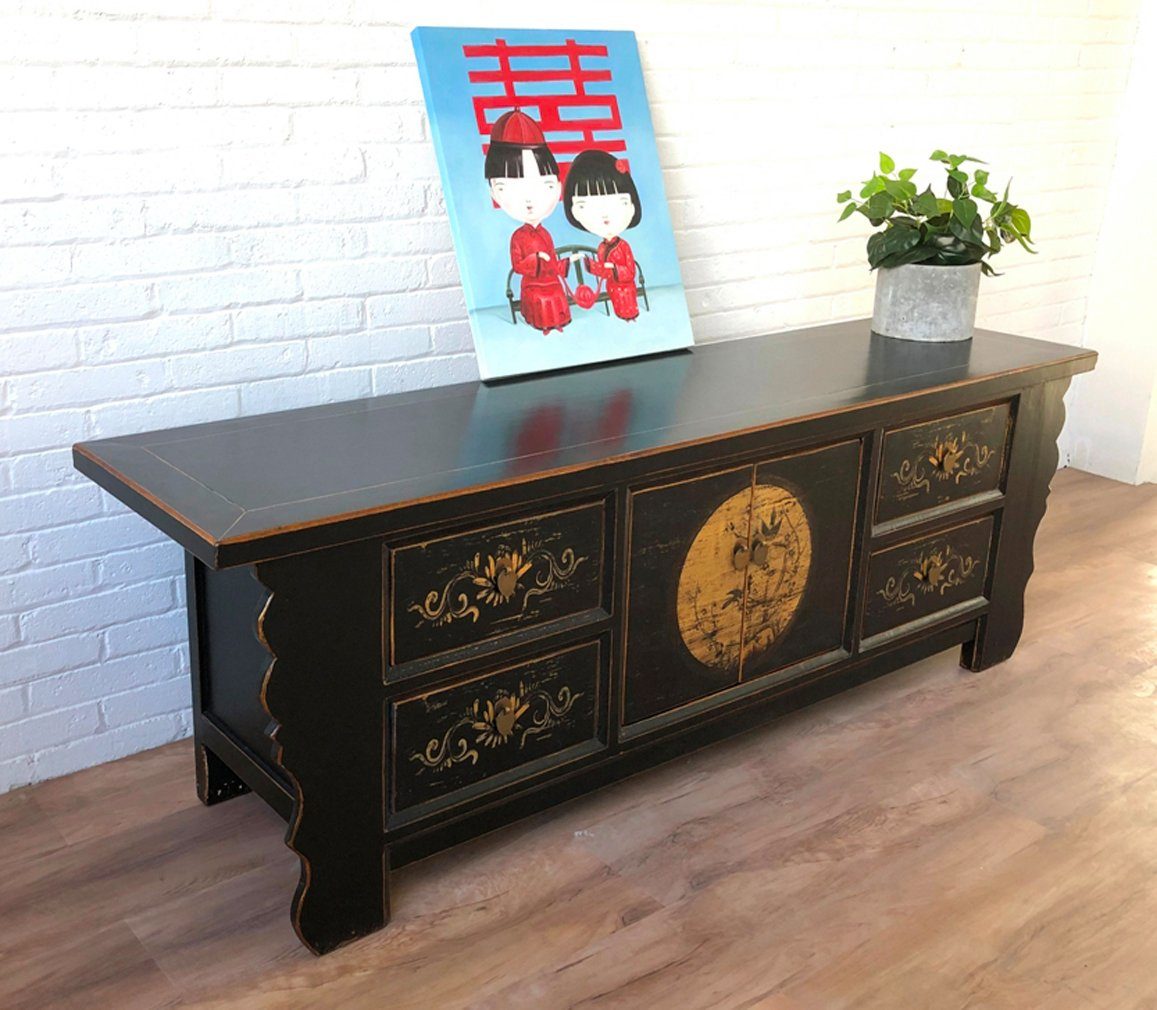 Asian lowboard chest of drawers bench "LesNoirs" - Art. 35208-8