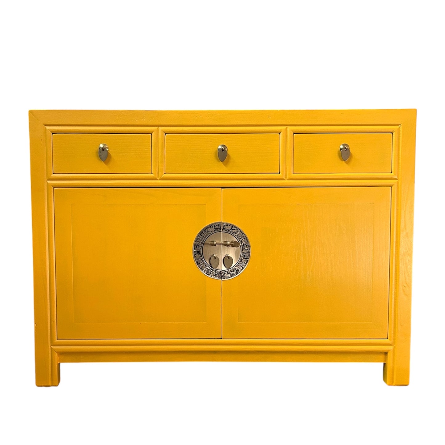 Vintage Asia Chinesische Kommode Sideboard Regal Gelb - Art. 33083-GoldenSun