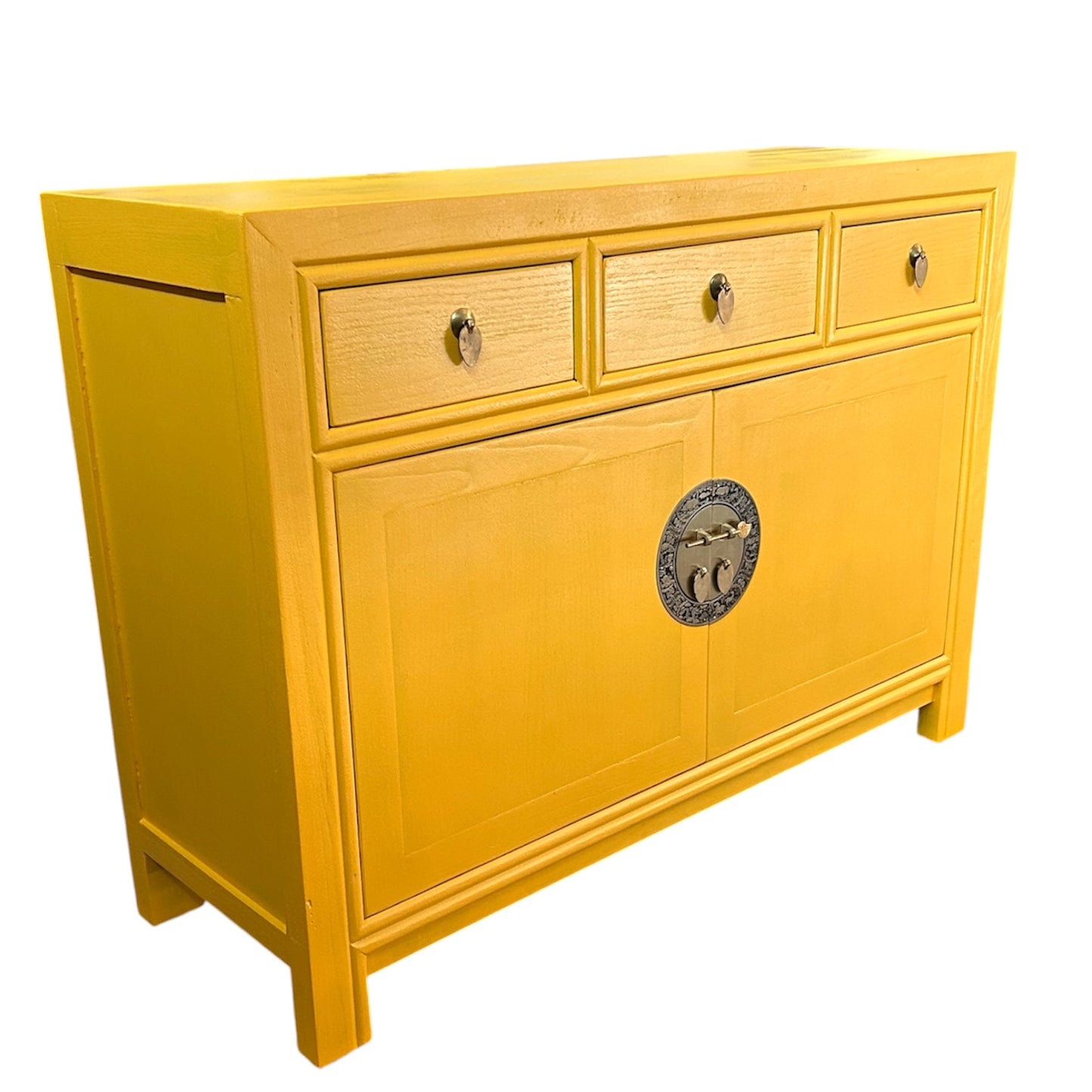 Vintage Asia Chinesische Kommode Sideboard Regal Gelb - Art. 33083-GoldenSun