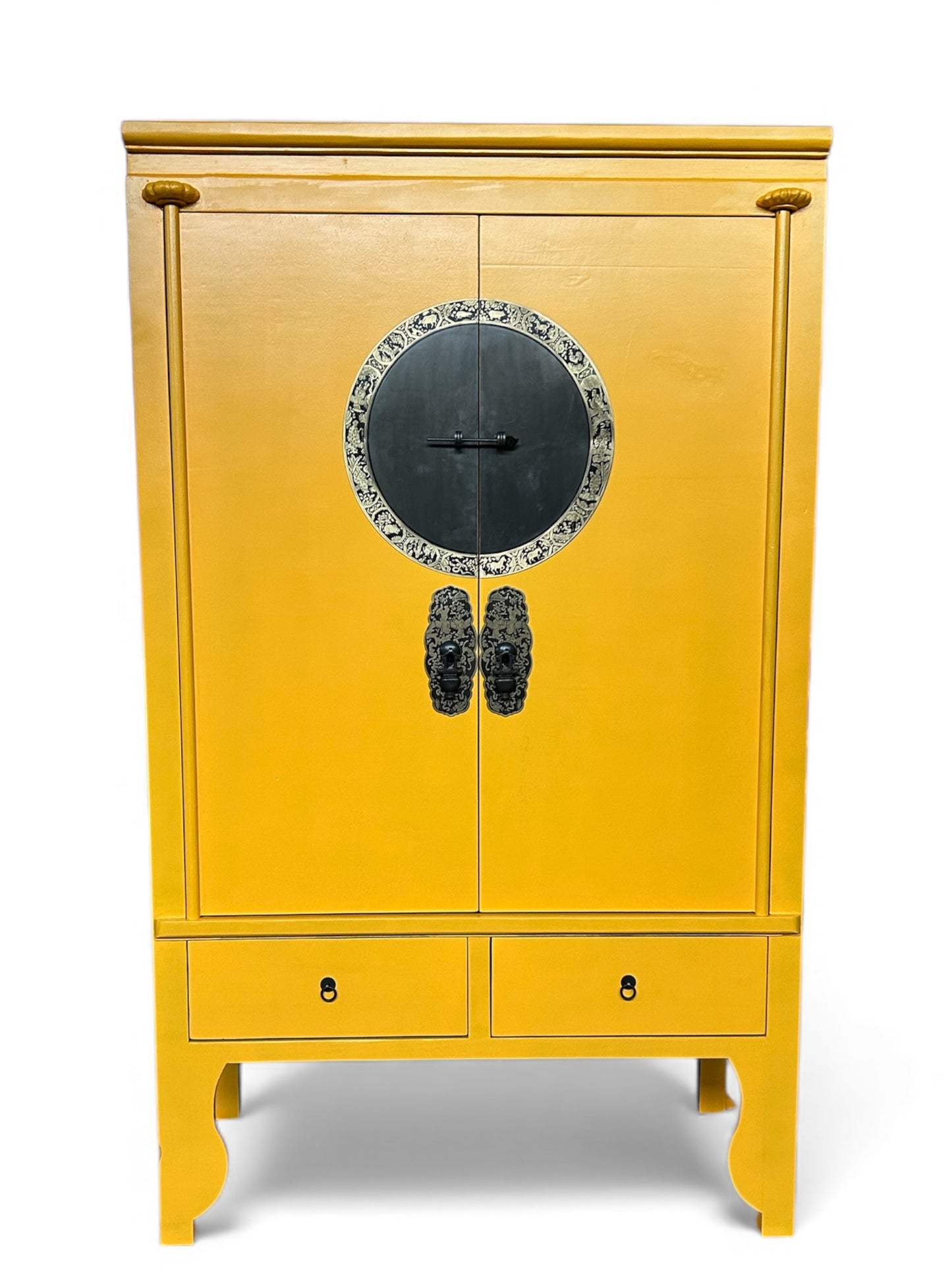 Vintage Asia Chinesischer Schrank Hochzeitsschrank Gelb - Art. A502/Sun