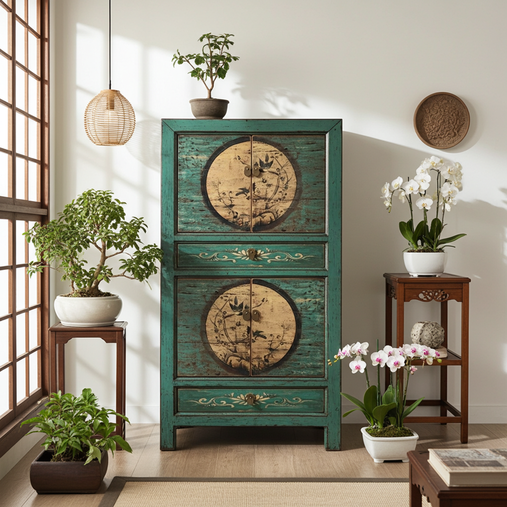 Cajonera vintage asiática para bodas "Aurora" - Art. 33723-6